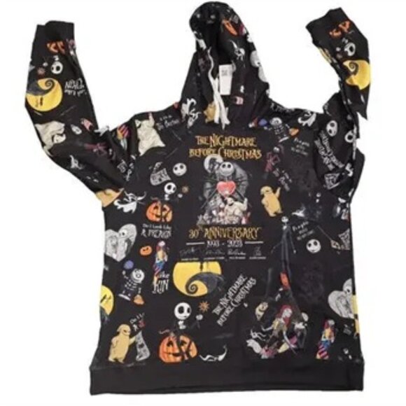 Rare NEW Nightmare B4 Christmas Hoodie (Runs Big) Size L Skellington Pull Over - Picture 1 of 10